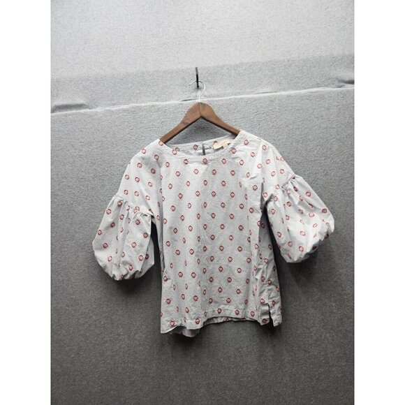 LOFT Tops - Loft XS Floral Puff Sleeve Cotton‎ Top